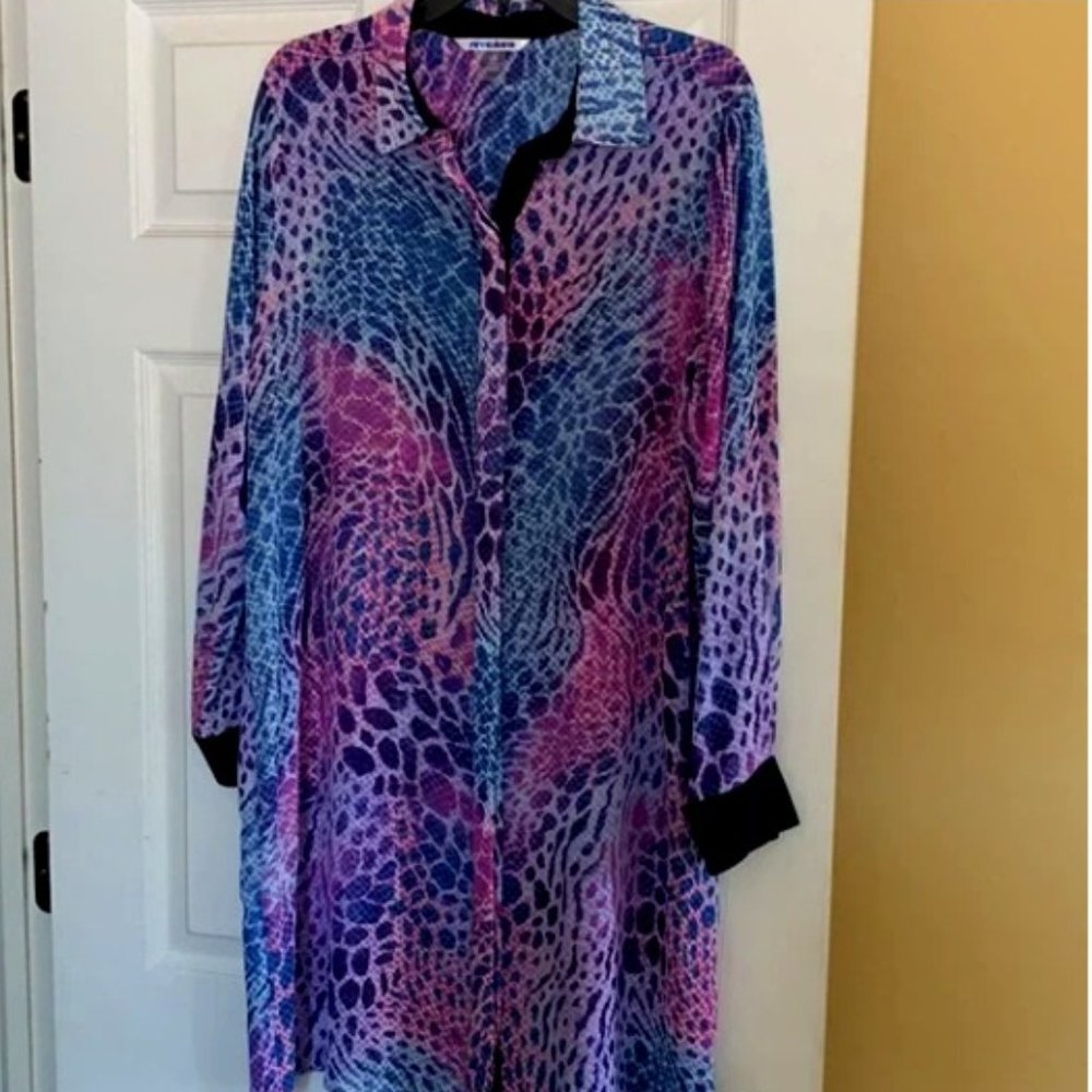 NYGARD BLUE MULTI COLOR BLOUSE